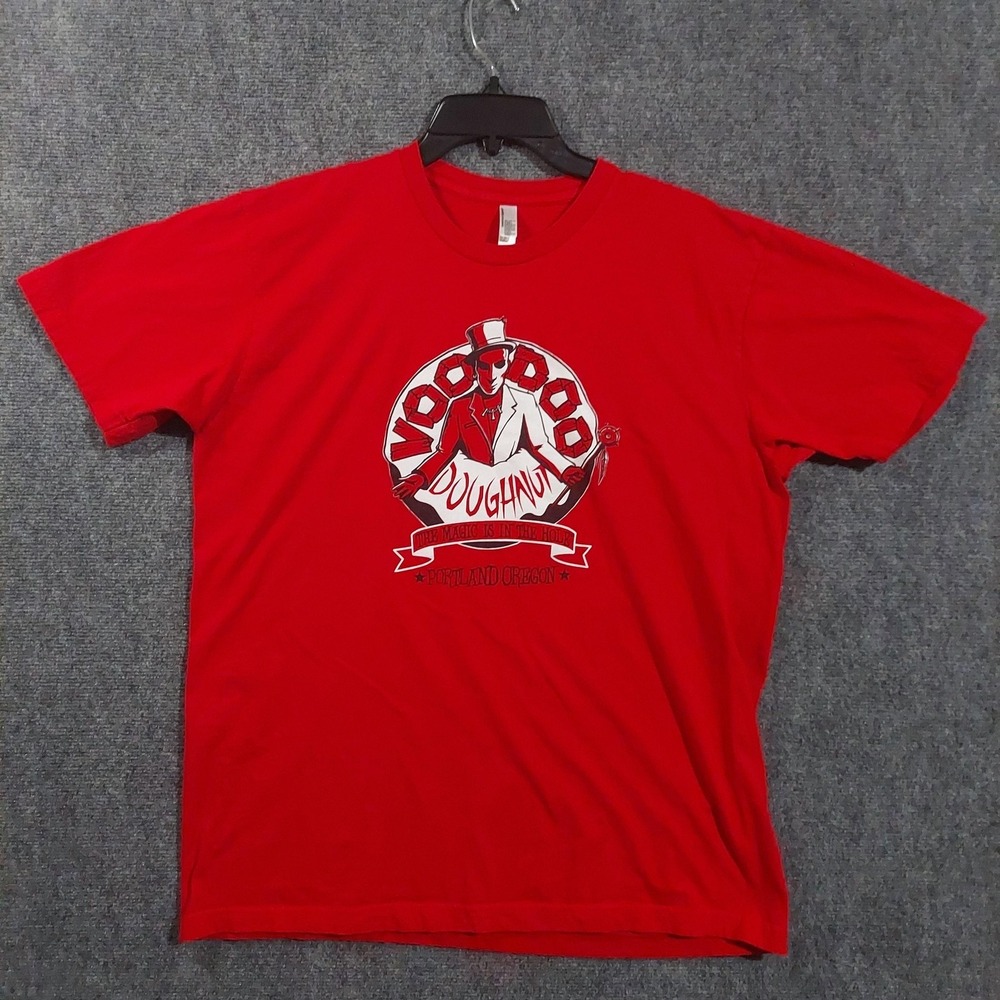 Voodoo Doughnut Shirt Mens XL Red Portland Oregon Graphic Tee American Apparel